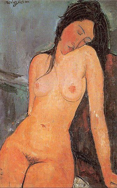 Sitzender weiblicher Akt, Amedeo Modigliani